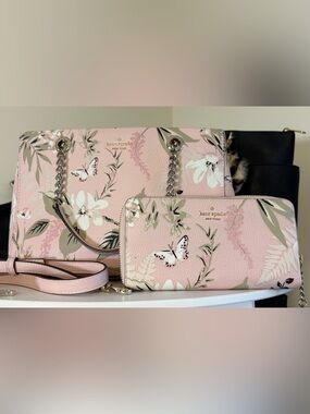 Kate Spade New York Briar Lane Botanical Meena Satchel & matching Neda wallet